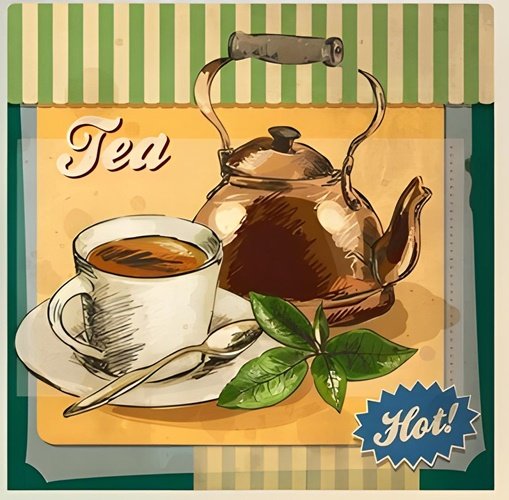 Vintage Çay Saati Bakır Demlik Canvas Tablo