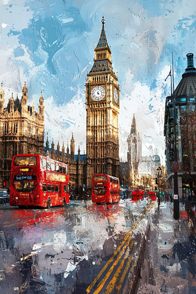 Londra Yağmurlu Sokak