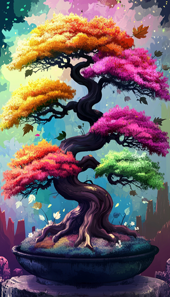Renkli Bonsai Ağacı