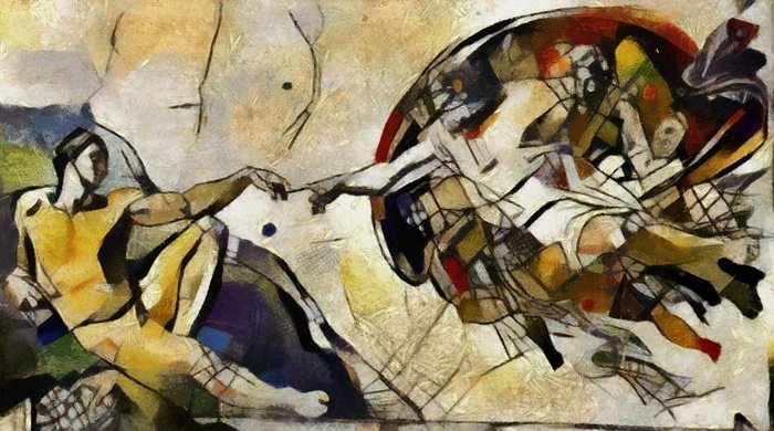 Yağlı Boya Modern Adem In Yaratılışı Canvas Tablo