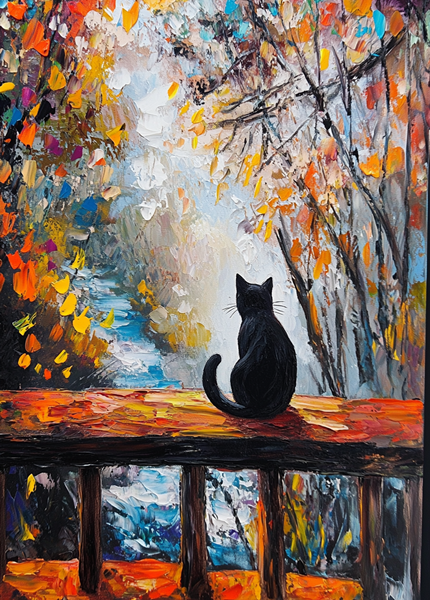 Sonbahar Manzarası Kedi
