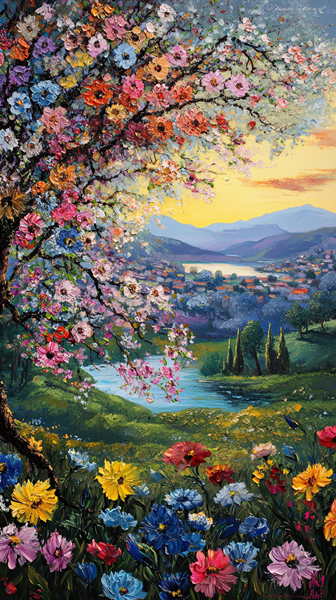 Çiçekli Vadi Manzarası