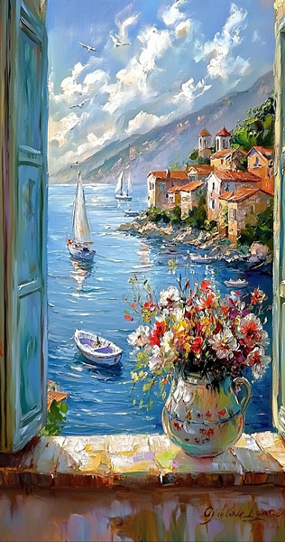 Pencereden Akdeniz Manzarası