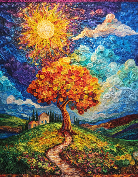 Renkli Ağaç Manzarası