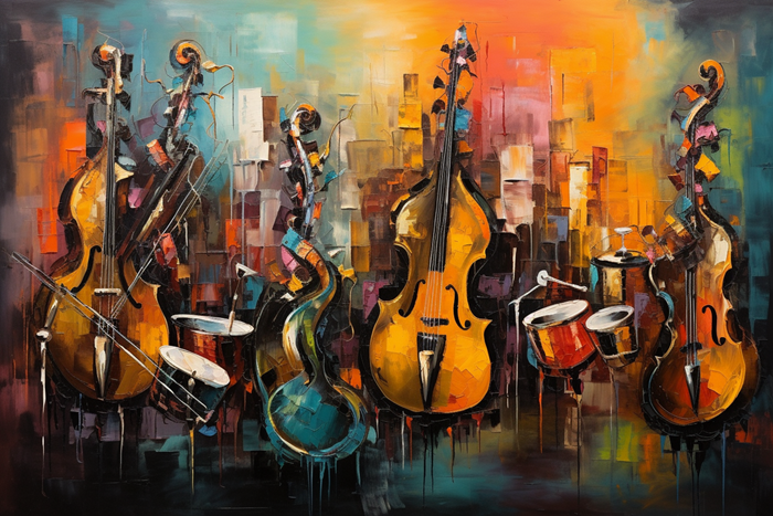 Renkli Jazz Enstrümanları
