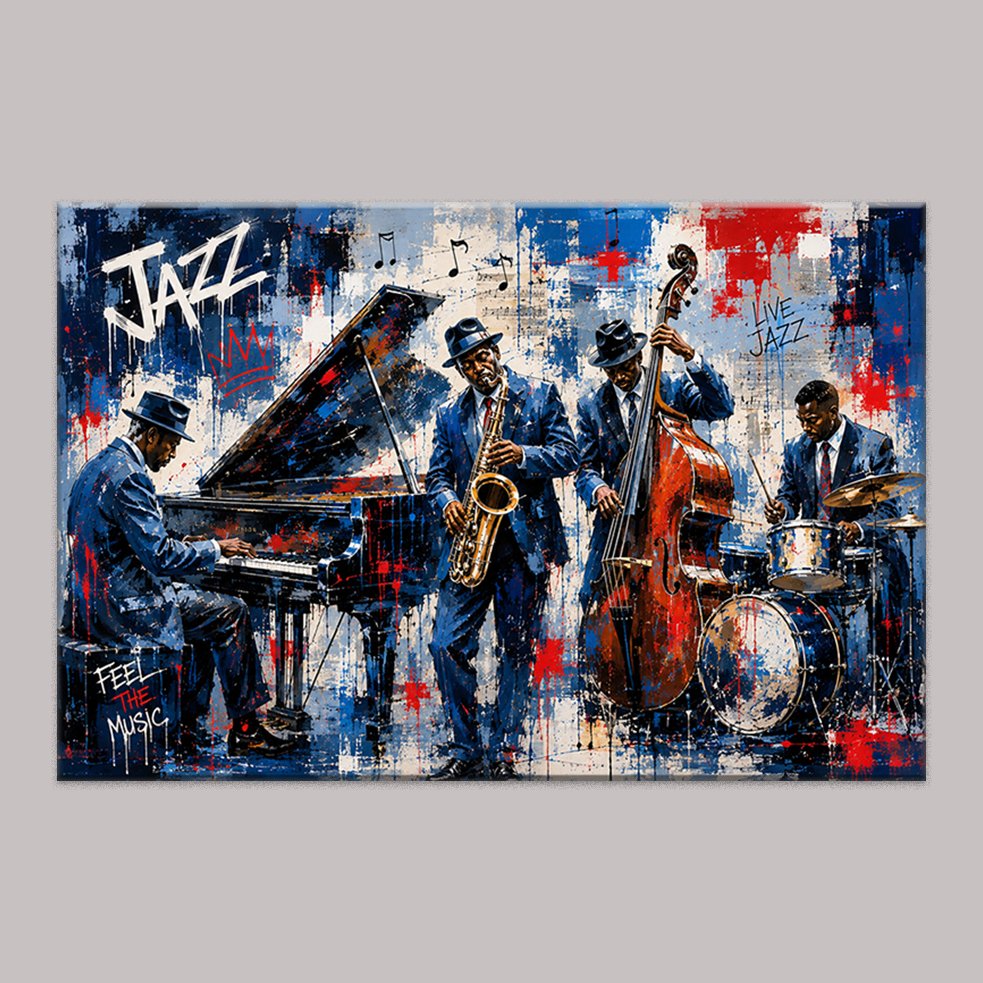 Mavi Jazz Kanvas Tablo