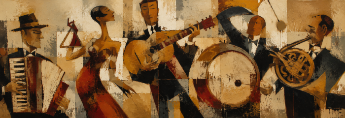 Yağlı Boya Jazz Müzisyenleri Kanvas Tablo