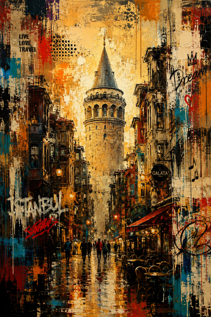 Yağlı Boya Galata Kulesi Kanvas Tablo