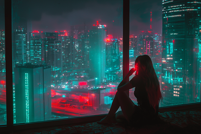 Neon Şehir Manzarası