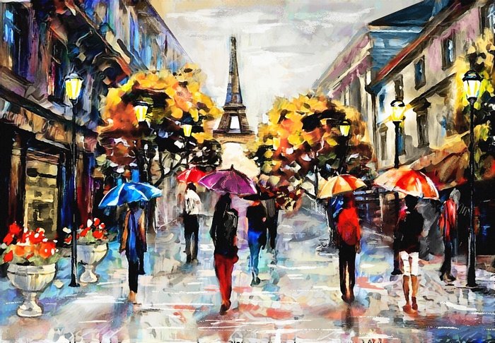 Paris Yağmurlu Sokak
