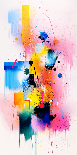 Renkli Karmasa Spatula Darbeleri Soyut Sanat Canvas Tablo
