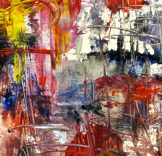 Yağlı Boya Renkli Fırça Darbeleri Soyut Ritim Canvas Tablo