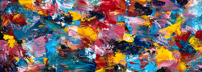 Yağlı Boya Renk Şöleni Soyut Dokular Canvas Tablo
