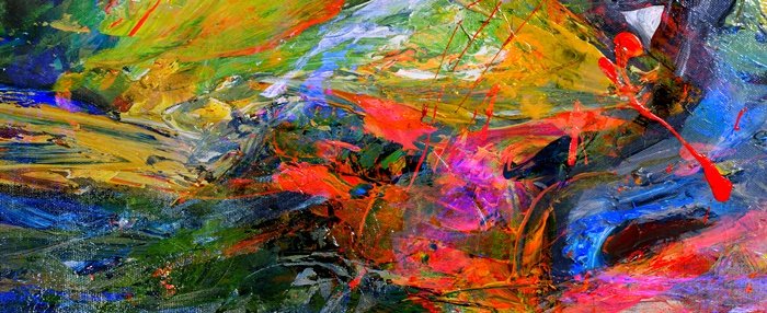 Yağlı Boya Renk Patlaması Modern Soyut Fırça Darbeleri Canvas Tablo